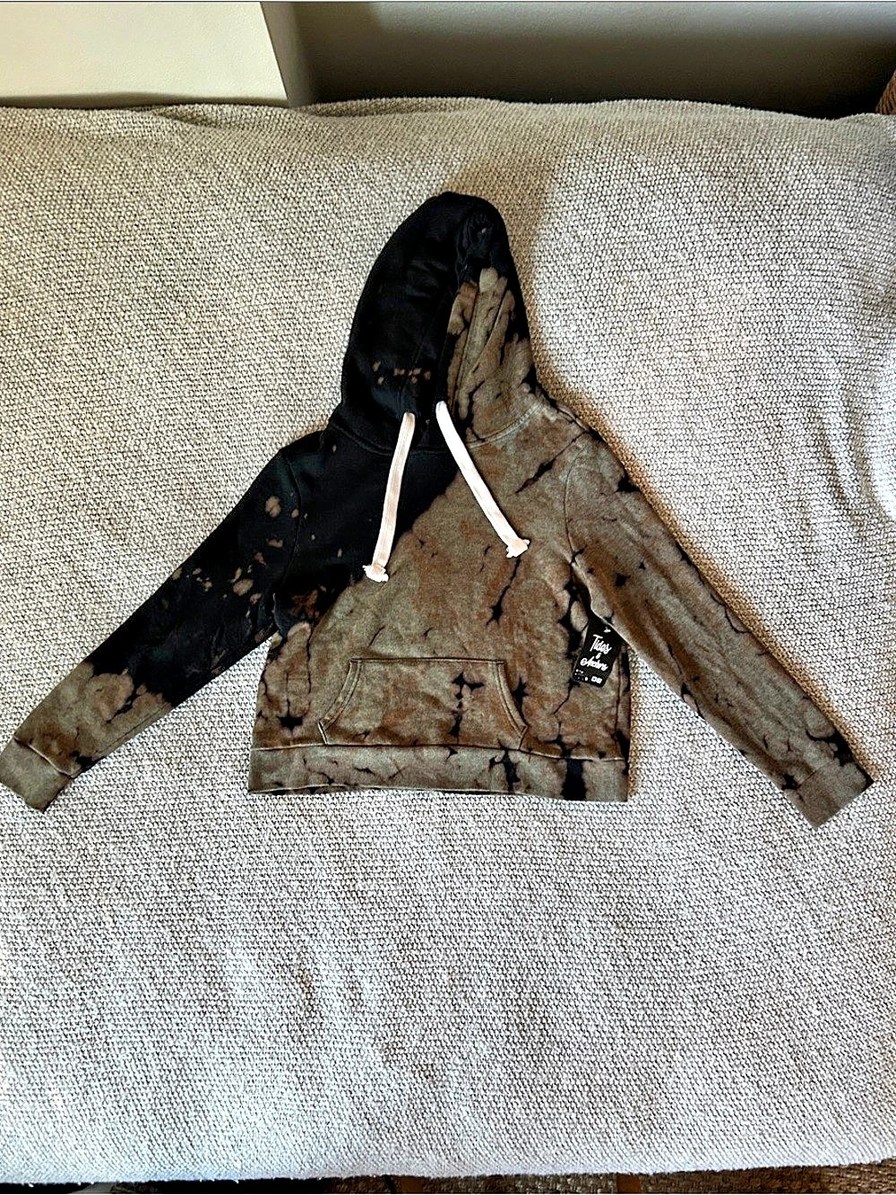 Love Vintage tie-dye hoodie in Brown & Black Size XL